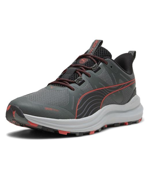 PUMA Black Mens Reflect Lite Trail Running Sneakers Shoes - Grey, Grey, 14 for men