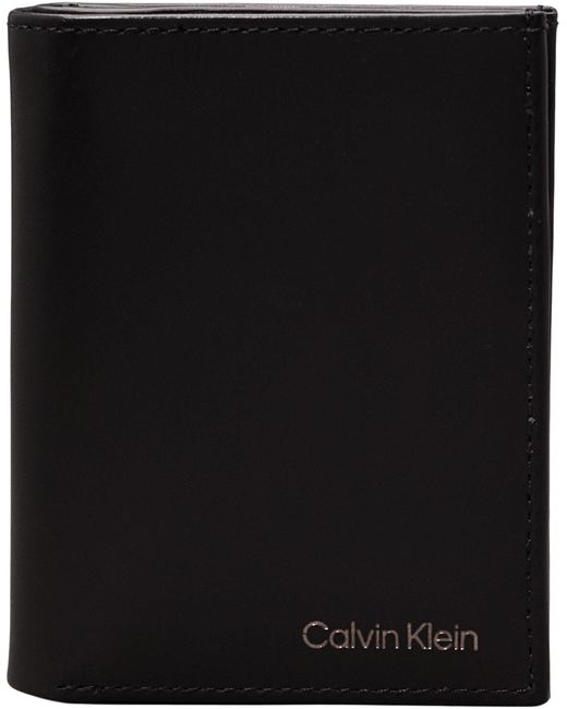 CK SMOOTH BIFOLD 6CC W/COIN Calvin Klein de hombre de color Black