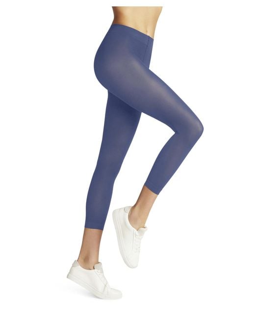 Falke Blue Pure Matt 50 Den Capri W Le Semi-opaque Plain 1 Pair Leggings
