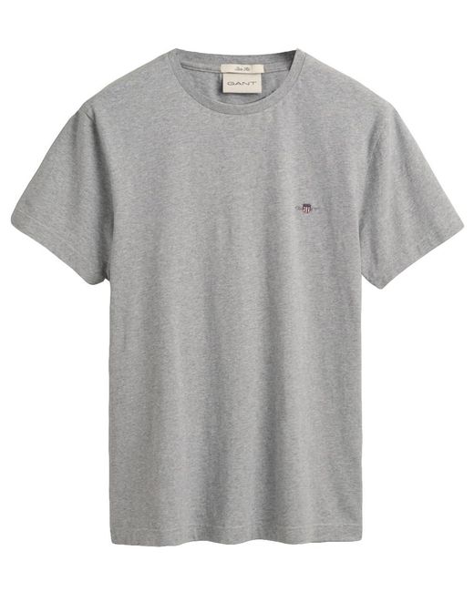 Gant Gray Slim Shield Ss T-shirt for men