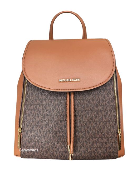 Michael Kors Brown Phoebe Medium Drawstring Backpack Adult Fashion Purse