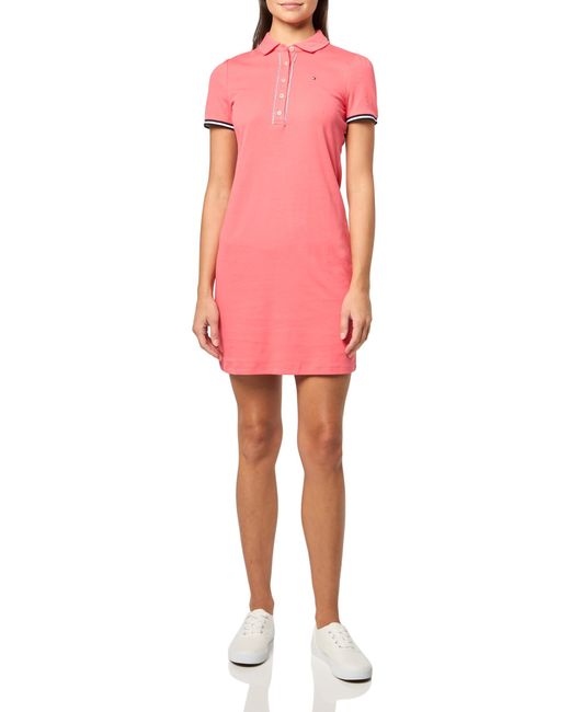 Robe polo à manches courtes et col pour femme Tommy Hilfiger en coloris Pink