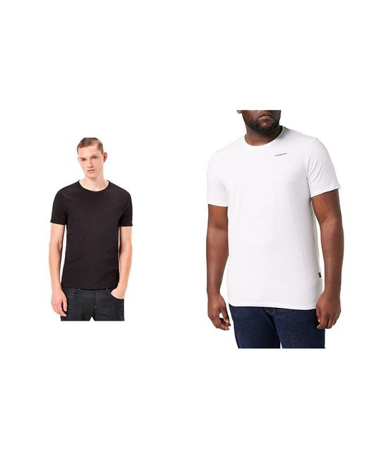 G-Star RAW White T-shirts Schwarz for men
