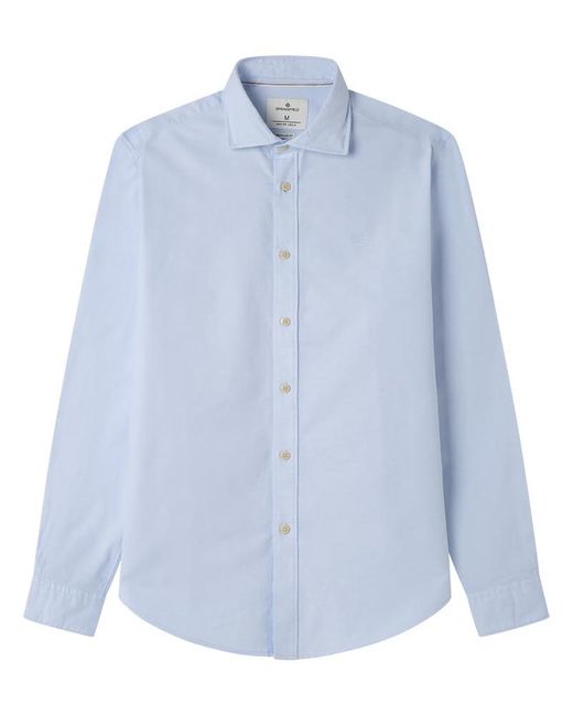 New Light Oxford Shirt with Removable Whalebone IN Lapel Collar Camisa Ligera Springfield de hombre de color Blue