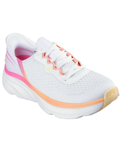 Skechers Women's White D'Lux Vapor Hands Free Slip-Ins Shoes 6 B