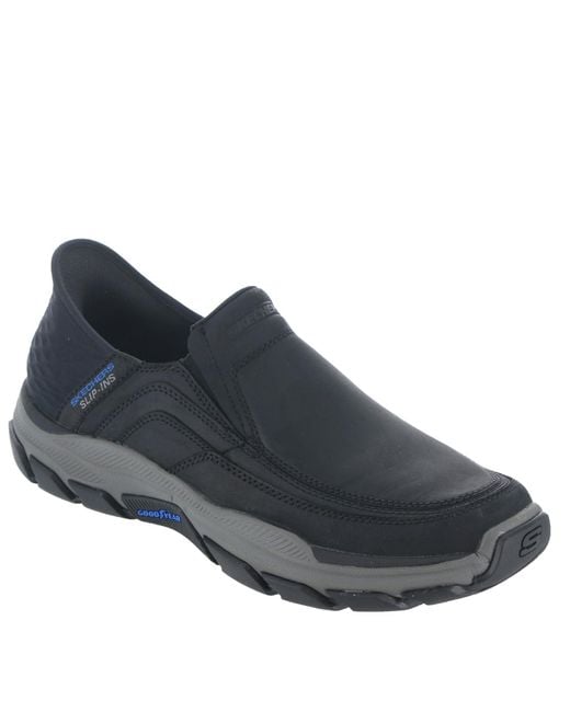 Skechers Respected-Elgin 204810 Moc Toe Leder Slip-Ins in Blue für Herren