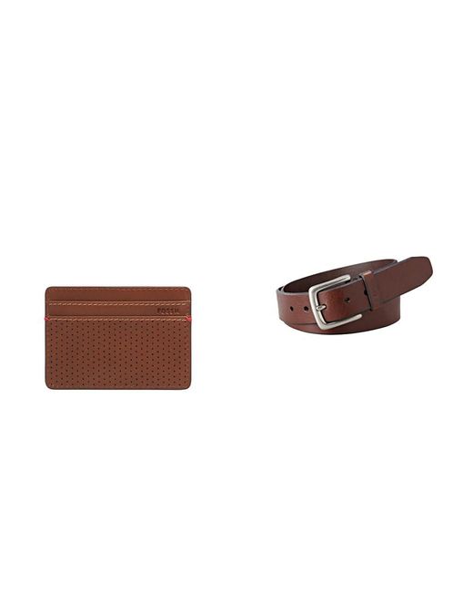 Uomo Sport Tourer Portafoglio in pelle marrone e cintura Joe di Fossil in Brown da Uomo