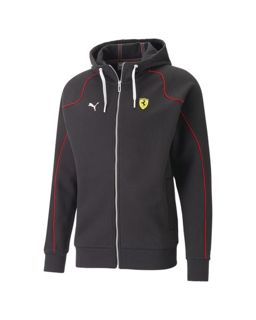 Felpa con Cappuccio a iche Lunghe Scuderia Ferrari Race da Uomo M Black di PUMA da Uomo
