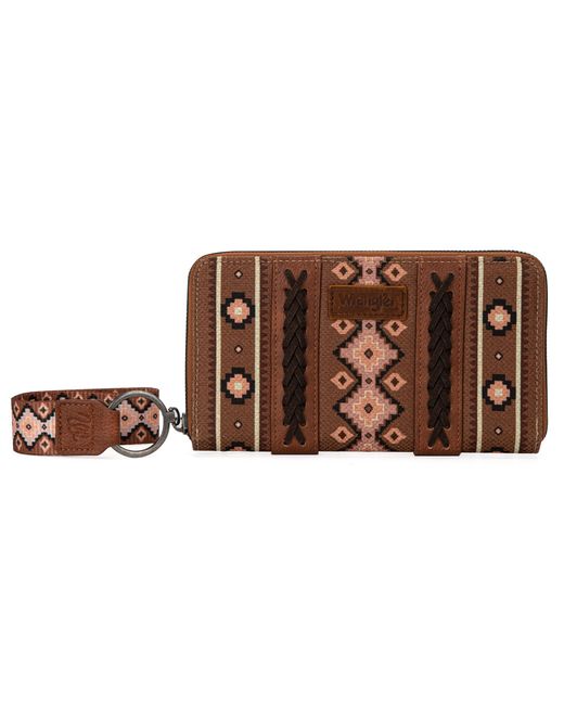 Wrangler Wallet Purse For Western Aztec Clutch Wristlet Wallet With Credit  Card Holder in Brown | Lyst UK
