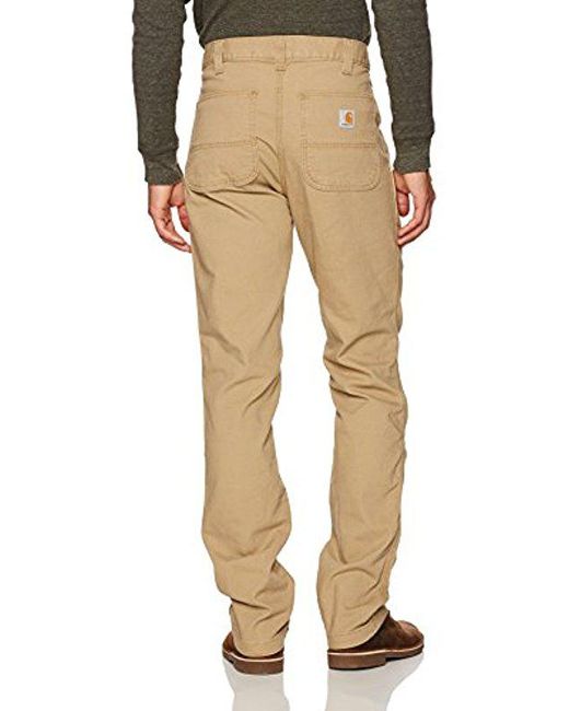 Carhartt Rugged Flex Straight Fit Canvas 5-pocket Tapered Work Pant in  Natural for Men | Lyst