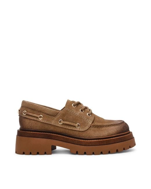 Steve Madden Brown Detroit Mokassin aus Wildleder Platform Braun