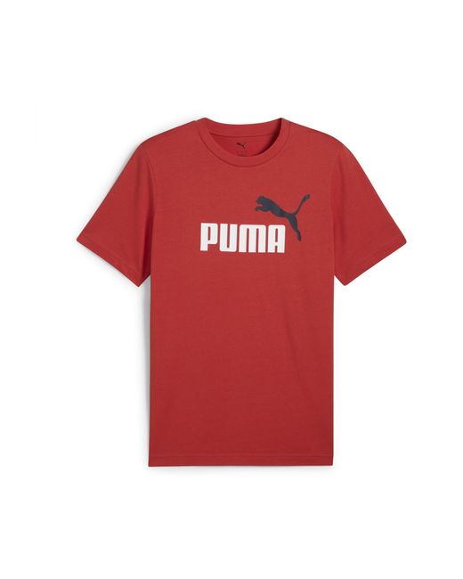 T-shirt unisex ESS 2 Color No. 1 con logo di PUMA in Red