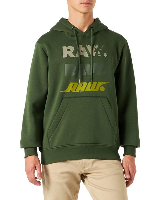 G-Star RAW Triple Raw Sweater Hooded Sweatshirt in het Green voor heren