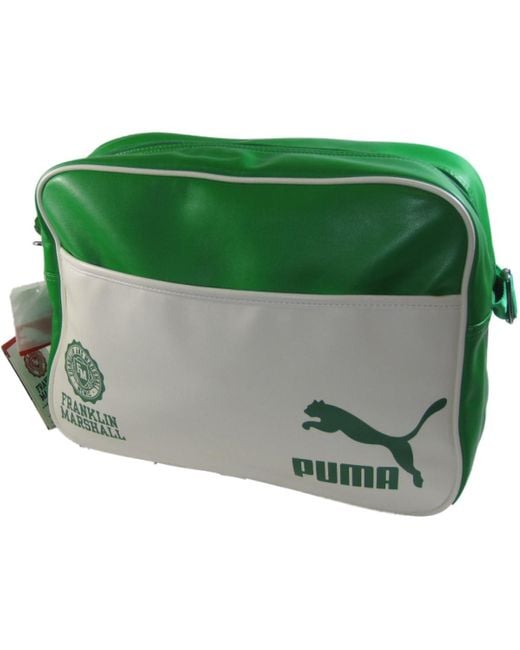 PUMA Green Franklin & Marshall Reporter Pu Zip Shoulder Strap Bag for men