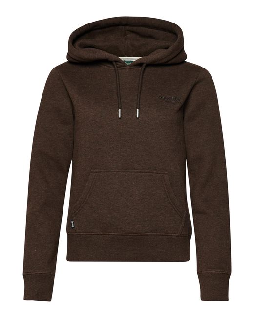 Superdry Brown Essential Logo Hoodie Sweatshirt
