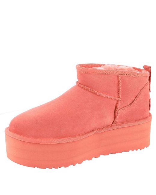 Ugg Pink Classic Ultra Mini Platform Fashion Boot