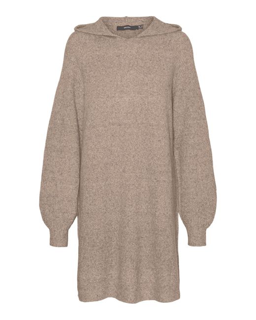 Vero Moda Vmdoffy Hoodie Ls Short Dress Ga Noos Hooded in Natural