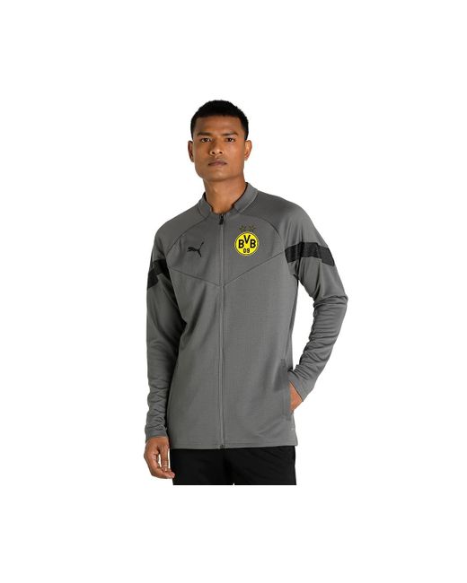 PUMA Borussia Dortmund Trainingsjacke grau/gelb in Gray für Herren