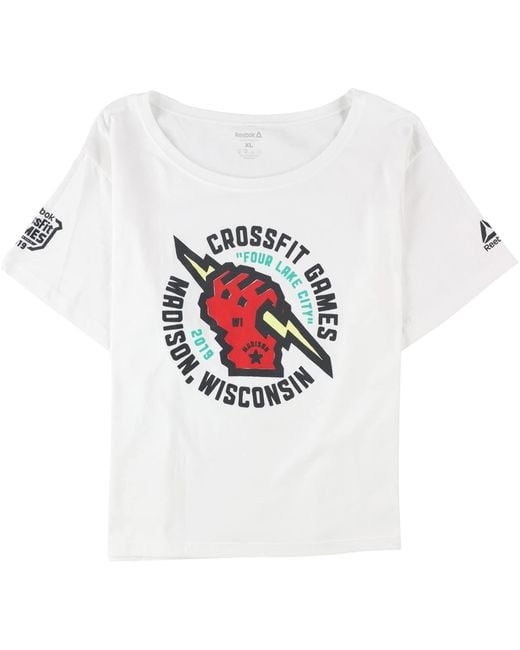 Reebok White S Crossfit Games 2019 Crop Graphic T-shirt
