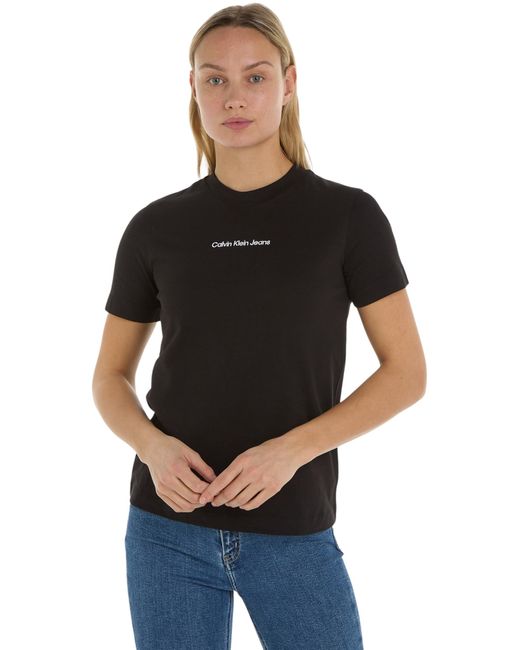 Jeans Istituzionale Tee Dritto Magliette S/S di Calvin Klein in Black