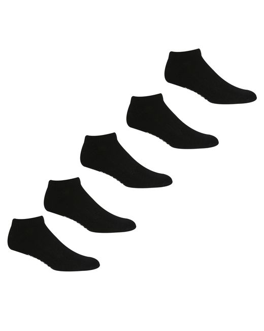 Regatta Black 5 Pack Durable Comfort Trainer Socks