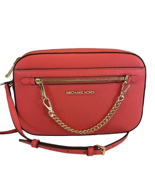 Borsa a tracolla da donna Jet Set Item Large East West Chain in nero di Michael Kors in Red