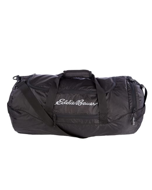 Eddie Bauer Black Stowaway Packable 45l Duffel Bag-made From Ripstop Polyester