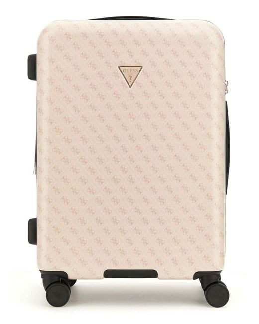 Valise Jesco 22 in 8-Wheeler Exp. Rose Water Logo Guess en coloris Natural