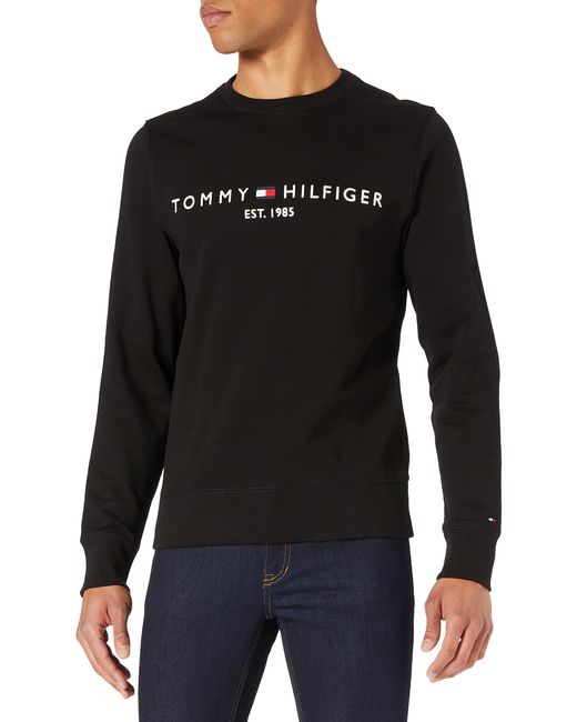Tommy Hilfiger Sweatshirt Tommy Logo Sweatshirt Met Ronde Hals in het Black voor heren
