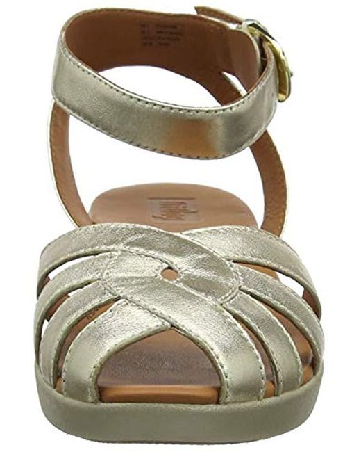 Fitflop Cova Weave Closed Toe Sandals in Metallic | Lyst UK