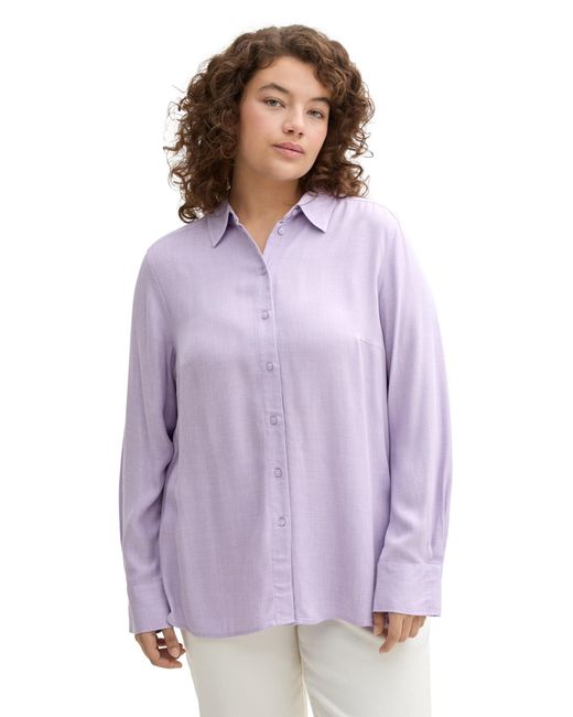 Tom Tailor Purple Plussize Cosy Hemdbluse aus Viskose
