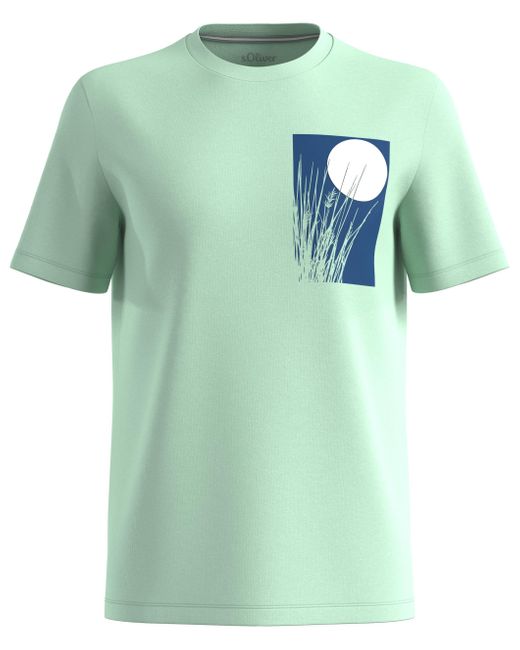 S.oliver Big Size 2148389 T-Shirt mit Frontprint in Green für Herren