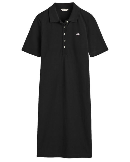 Slim Shield SS Pique Polo Dress Vestito di Gant in Black