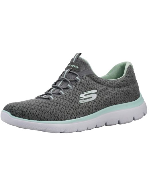 Skechers Black Summits Grey/aqua Sneaker 8 M Us