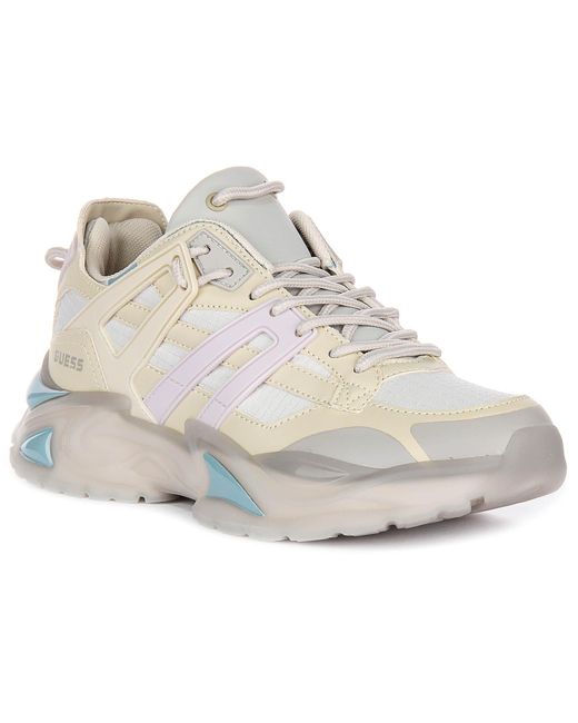 Guess White FLTBELELE12 Belluna Logo Letering Running Sneaker