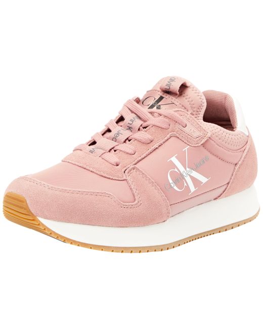 Calvin Klein Pink Runner Sock Laceup Ny-lth W Sneaker