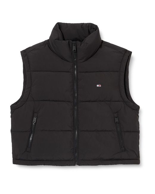 Tommy Hilfiger Black 's Essential Cropped Puffer Gilet