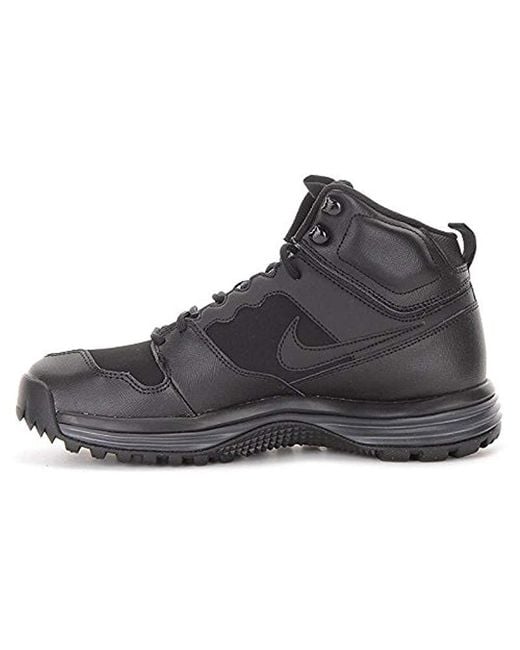 Nike Dual Fusion Hills Mid Leather Low Rise Hiking Boots in Black for Men |  Lyst UK