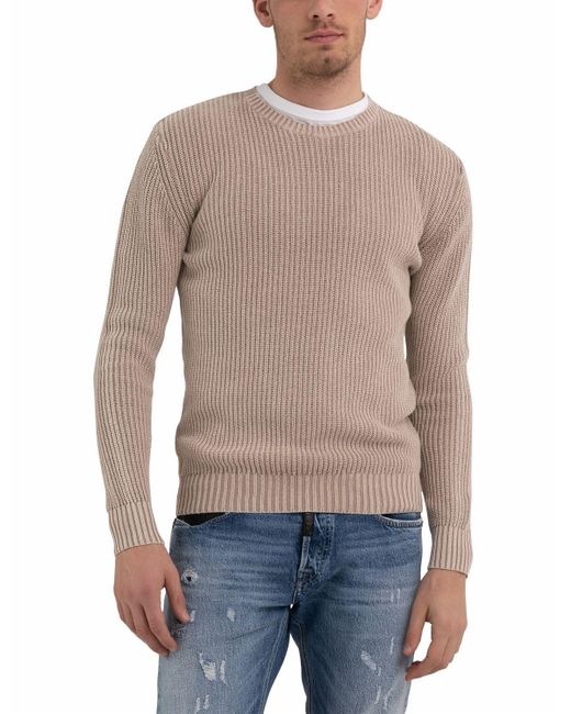 Replay Gray Uk8257 Pullover Sweater for men