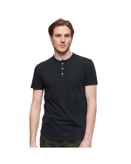 Superdry Grandad Short Sleeve T-shirt L Black for men