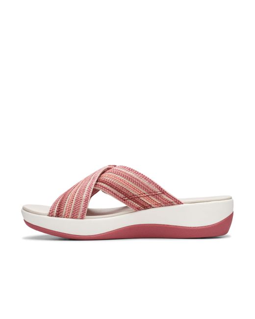 Clarks Pink Arla Wave Slide Sandal