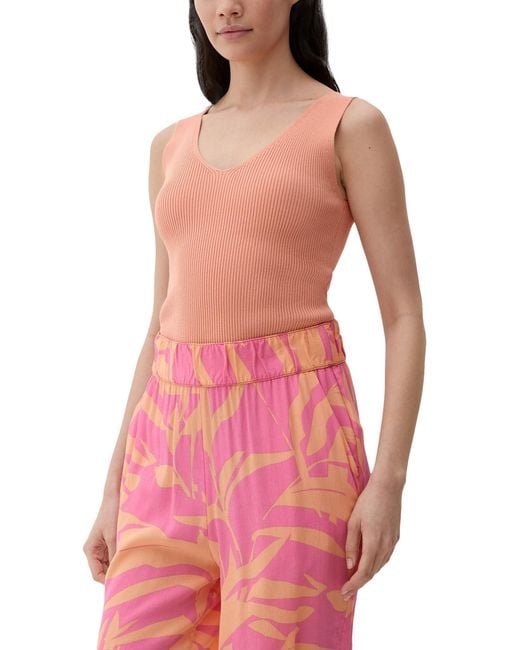 S.oliver Pink Rippstrick-Top aus Viskosemix