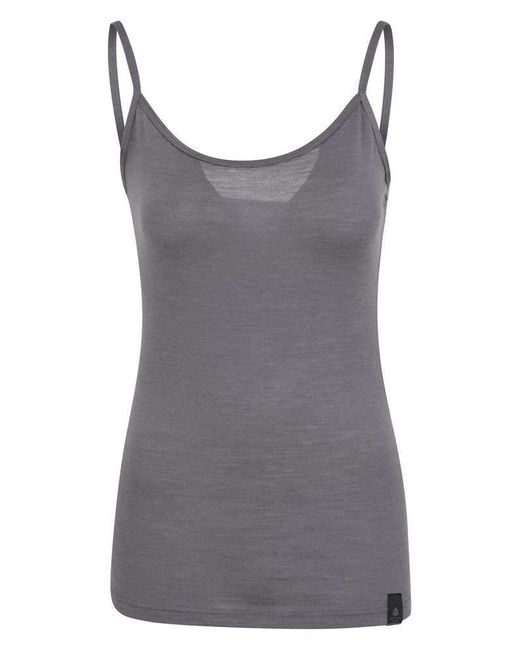 Mountain Warehouse Gray Merino Womens Cami Tank Top - Isotherm, Breathable, Lightweight, Ladies Baselayer - Best For Winter Camping,