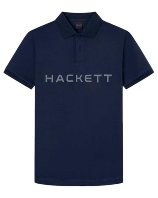 Hackett Blue Hackett Essential Short Sleeve Polo L for men