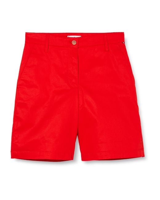 Tommy Hilfiger Red Shorts Mom Fit Chino