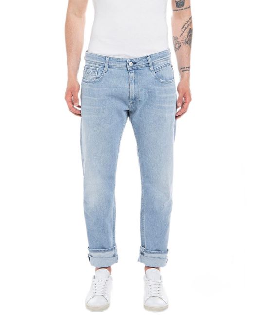Jeans Uomo Rocco Comfort Fit Elasticizzati di Replay in Blue da Uomo