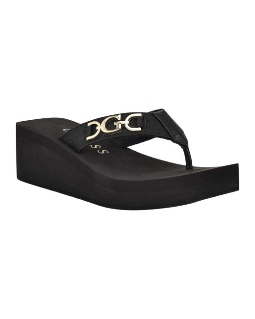 Guess Black Edany Wedge Sandal