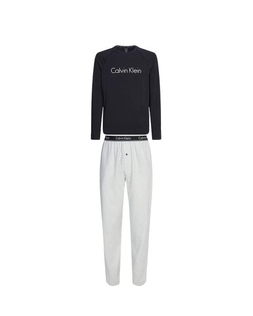 L/S Pant Set di Pigiama da Uomo di Calvin Klein in Nero | Lyst