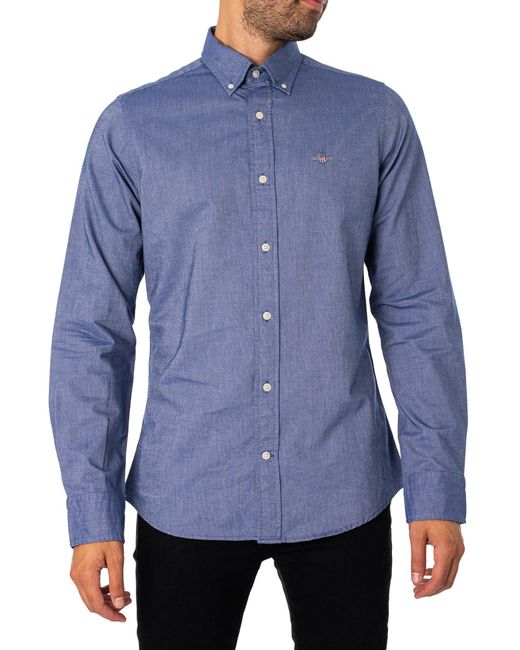 Gant Slim Oxford Shirt Klassisches Hemd in Blue für Herren