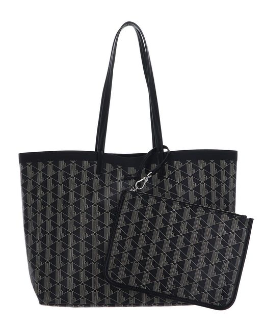 Lacoste Black Nf4344ze Jelly Coated Canvas Medium Tote Bag for men